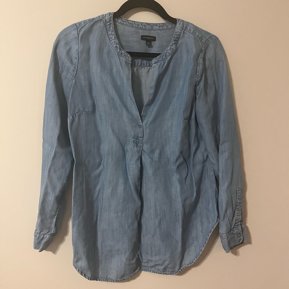 Talbots chambray popover